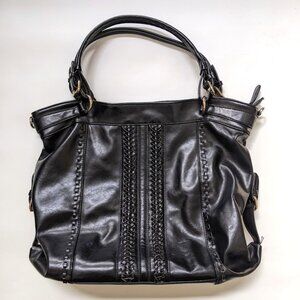 Black Moto Braided Tote